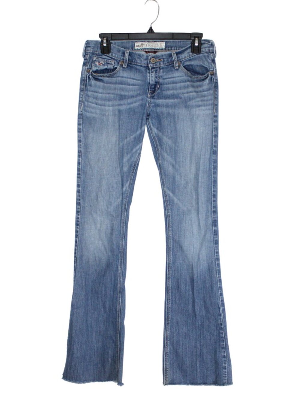 Y2K Hollister women's jeans size 5 cali flare raw hem extra low rise medium wash